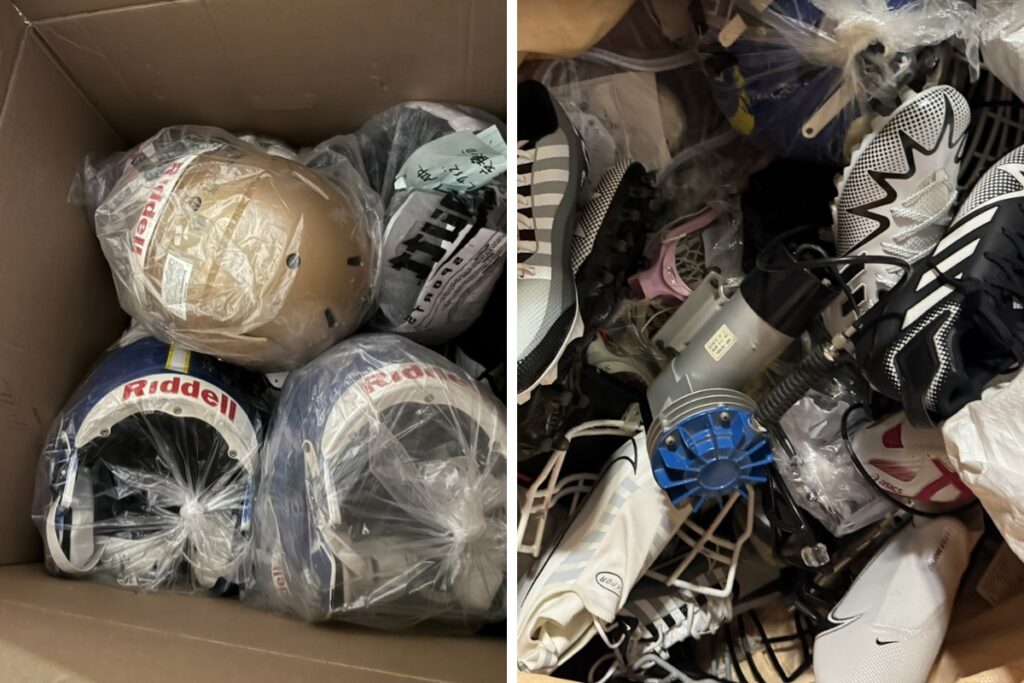 Before｜東大阪市でアメフト用品・スポーツ用品をまとめて出張買取しました