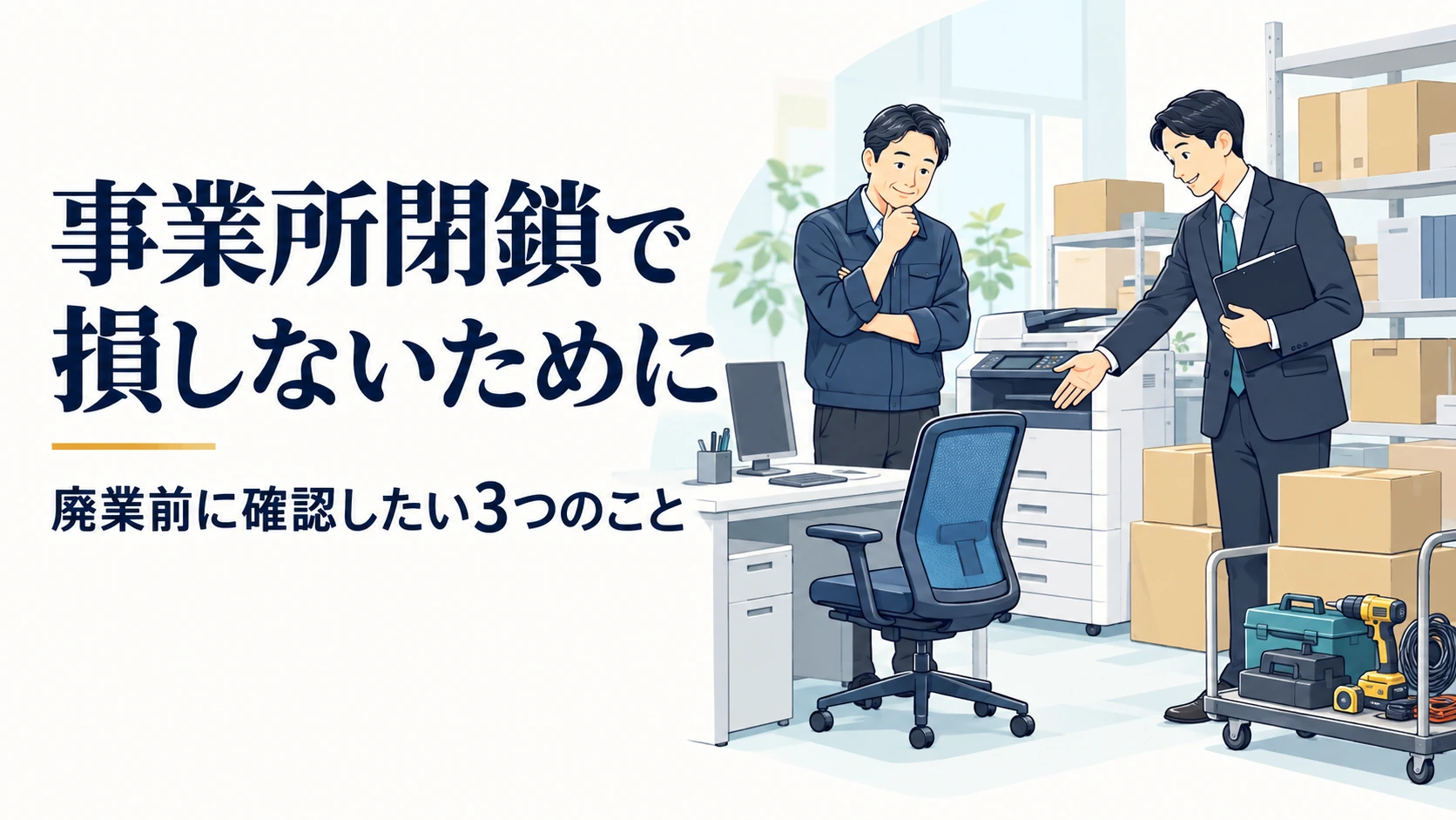 事業所閉鎖で損しないために。廃業前に確認したい3つのこと